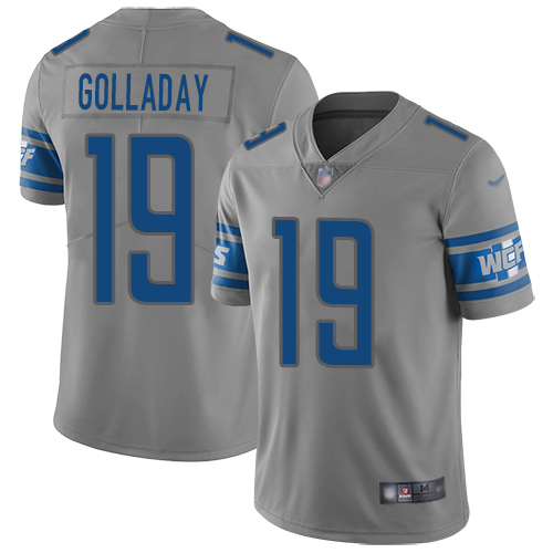 Detroit Lions Limited Gray Men Kenny Golladay Jersey NFL Football #19 Inverted Legend